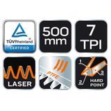 Piła płatnica 500 mm, 7 TPI, PTFE