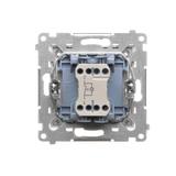 Simon 55 Przycisk zwierny pojedynczy zwierny z podświetleniem LED szybkozłączka Biały mat