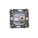 Simon 55 Gniazdo komputerowe pojedyncze RJ45 kategoria 6 ekranowane z przesłoną przeciwkurzową Aluminium mat T61E.01/143 KONTAKT