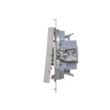 Simon 55 Przycisk zwierny potrójny szybkozłączka Aluminium mat