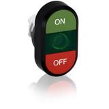 Przycisk podwójny ON-OFF zielone pole podświetlany MPD3-11G