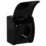 Gniazdo pojedyncze Schuko AQUATIC IP44 czarny 10 szt. OR-OE-7105(GS)/B/10 ORNO
