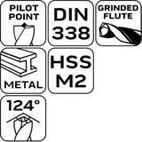 "Wiertła do metalu HSS-CNC 124° &quot