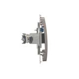 Simon Basic Gniazdo telefoniczne RJ11 uniwersalne pojedyncze Montaż na łapki lub wkręty stal inox