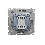 Simon Basic Przycisk podwójny zwierny dwuobwodowy: 2 wejścia 2 wyjścia 16A szybkozłączka satynowy