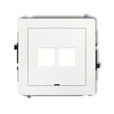 DECO Gniazdo antenowe multimedialne podwójne bez modułu, bez pola opisowego (standard Keystone) biały mat 25DGMBO-2P KARLIK