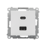 Simon 55 Ładowarka typ USB C+A 30W 230V jasnoszary mat TEC2CAQ.01/114 KONTAKT