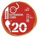 Przedłużacz 1 gniazdo, 20m, 3× 1,5mm, pomarańczowy P01120 EMOS