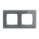 ICON Ramka uniwersalna podwójna kwadratowa - efekt szkła (ramka: grafitowa; spód: grafitowy mat) gra