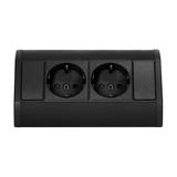 Gniazdo meblowe 2x2P+Z (Schuko), czarne OR-GM-9005(GS)/B ORNO