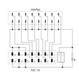 8-torowy adapter ze złączem 14-bieg. wyjście załączany plus