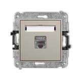 ICON Mechanizm gniazda komputerowego pojedynczego 1xRJ45, kat. 7, ekranowany, 8-stykowy taupe