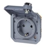 NOWE PLEXO - GN. SCHUKO 2P+Z NA KLUCZ ZACISKI AUTO MECHANIZM 16A-250V SZARE 069574L LEGRAND
