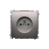 Simon Basic Gniazdo wtyczkowe z uziemieniem z przesłonami torów prądowych 16A 250V zaciski śrubowe stal inox BMGZ1Z.01/21 BMGZ1z.01/21 KONTAKT