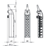 KASETA STEROWNICZA SUWNICOWA B-1NC+START-NO+2X(1NO+1NO/2)+4X1NO
