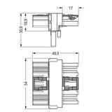 WINSTA rozgałęźnik typu T 5-torowy 1 x wtyk / 2 x gniazdo biały