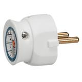 Wtyczka 2P 16A Plastikowa Biała Płaska (Mała Głębokość) Helmo 050183 LEGRAND