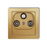 DECO Mechanizm gniazda abonenckiego RTV-SAT przelotowego 10dB złoty