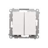 Simon 55 Przycisk zwierny podwójny zwierny bez piktogramu szybkozłączka Biały mat