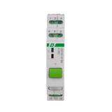 Przekaźnik bistabilny BIS-411B-LED z przyciskiem do sterowania ręcznego, na szynę DIN, z przekaźniki