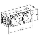 tehalit.WA Gniazdo kanałowe 2-krotne 2P+Z WAGO C-profil biały