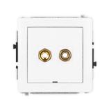 DECO Mechanizm gniazda głośnikowego pojedynczego, bez pola opisowego (typu banan - czerwony i czarny