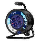 Przedłużacz bębnowy, 4 gniazda 2P+Z, Schuko, kabel PVC H05VV-F 3x1,5mm2, długość 25m, termik, przesł