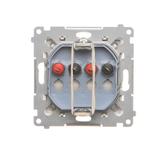 Simon 55 Gniazdo głośnikowe podwójne 2-krotne Przekrój przewodów dla wejścia i wyjścia 2,5 mm2 Szampański mat TGL2.01/144 KONTAKT