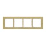 DECO Ramka uniwersalna poczwórna - aluminium szczotkowane (ramka: kolor mosiężny; spód: biały) mosię