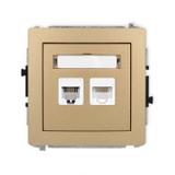 DECO Mechanizm gniazda telefonicznego pojedynczego 1xRJ11 + komputerowego pojedynczego 1xRJ45, kat.