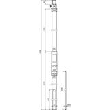 Rura wsporcza z bocznym wyprowadzeniem HVI long, fi 50 mm dł. 4700 mm, GFK / NIRO z iglicą NIRO fi 1 105338 DEHN