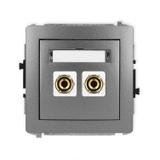 DECO Mechanizm gniazda głośnikowego pojedynczego (typu banan - czerwony i czarny, pozłacany, 4 mm2,