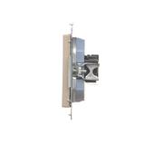 Simon 55 Gniazdo komputerowe RJ45 kategoria 5e + telefoniczne RJ12 Szampański mat T5F.01/144 KONTAKT