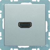 BERKER Q.x Gniazdo HDMI z przyłączem 90st aluminium aksamit lakierowana 3315436084 HAGER