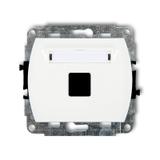 TREND Mechanizm gniazda multimedialnego pojedynczego bez modułu (standard Keystone) biały