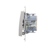 Simon 54 Łącznik świecznikowy do wersji IP44 10A 250V szybkozłączka srebrny mat *Posiada wkładkę uszczelniającą pod klawisze DU1W DW5B.01/43 KONTAKT