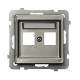 SONATA Obudowa gniazda podwójnego typu Keystone prosta - kolor stal inox