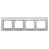 SONATA Ramka poczwórna - kolor białe szkło R-4RGC/31/00