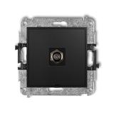 ICON Mechanizm gniazda antenowego pojedynczego typu F (SAT) niklowany, bez pola opisowego czarny mat