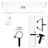 Uchwyt szybkiego montażu z kołkiem fi12 USMPK (25szt) 21.4 OPATÓWEK