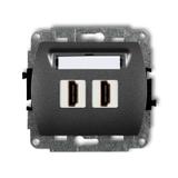 TREND Gniazdo podwójne HDMI 2.0, 4K grafitowy 11HDMI-2 KARLIK