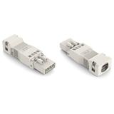 WINSTA MINI wtyk 4-torowy biały z obudową odciążającą naciąg