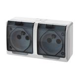 GNT HERMES 2x2P+Z IP44 biało-dymne