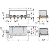 picoMAX wtyk raster 7,5mm 4-bieg. z kątowymi pinami i uchwytami /100szt./ WAGO