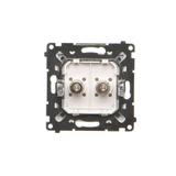 Simon 55 Gniazdo ekwipotencjalne podwójne Jasnoszary mat