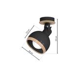 kinkiet Oval Black E27 MLP8657 Milagro