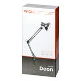 Lampka biurkowa kreślarska DEON przykręcana 60W E27 stalowa czarna VIRONE DL-14/B ORNO