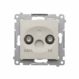 Simon 54 Gniazdo antenowe TV-DATA dwa porty F kaszmir mat DAD1.01/42