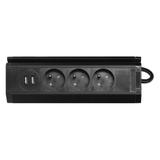 Gniazdo meblowe z uchwytem na telefon ładowarką USB i przewodem 1,5m 3x2P+Z 2xUSB (typ A 2,4A) FS-15