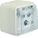 BERKER W.1 Gniazdo antracytenowe R+TV+SAT końcowe z pokrywą kompletne IP55 biały 12033532 HAGER